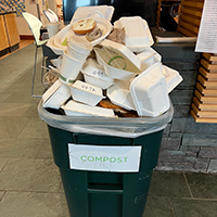 Overflowing compost bin