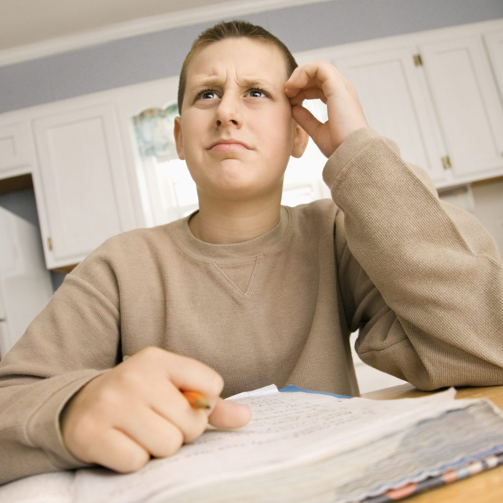 Boy doing homework