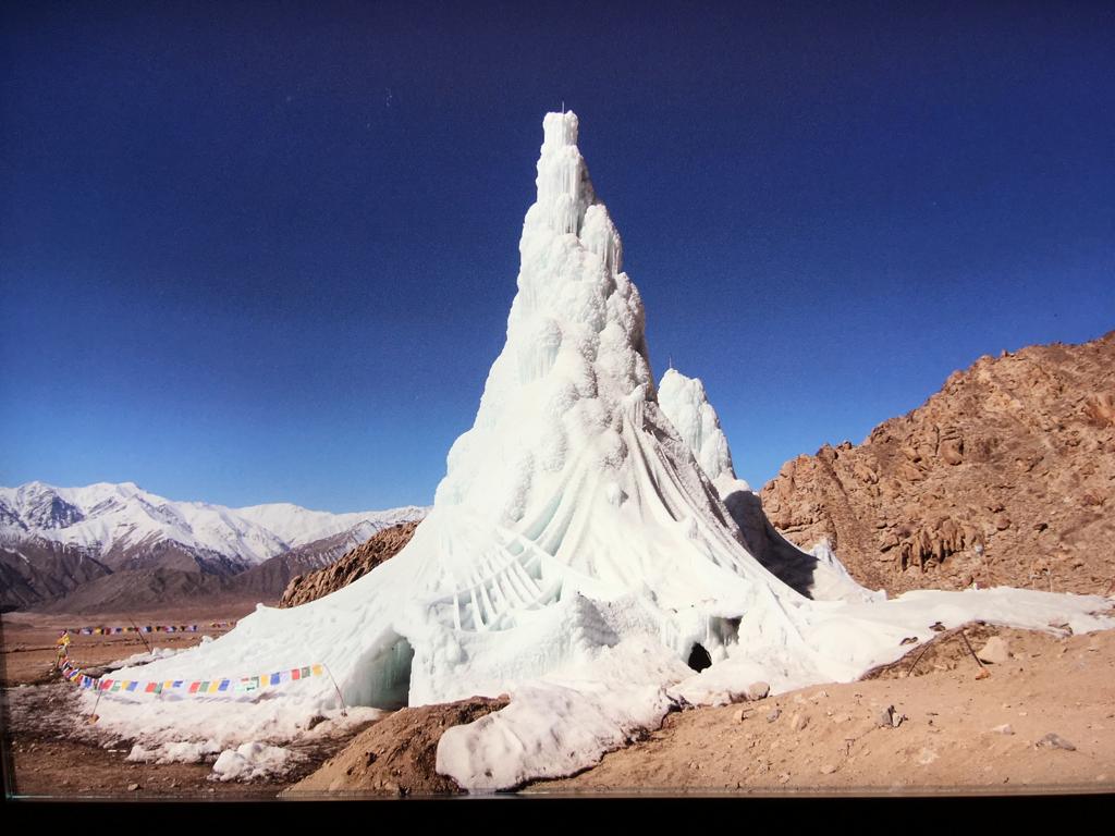 Ice stupa in Phyang, Ladakh 