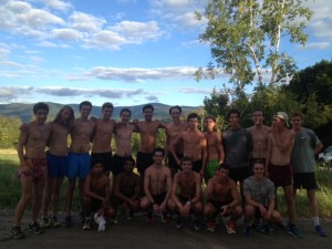 Men's team at the end of a good workout.