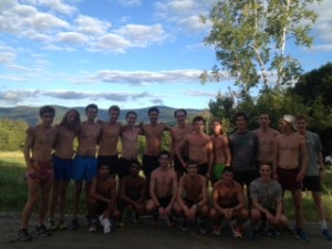 The men's team at the conclusion of their workout on Oblong Road