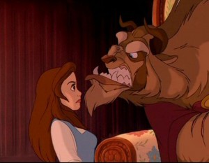 Furious encounter between Beast and Belle. 