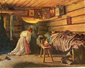 13. Vasily Maksimov, "The Sick Husband," 1881