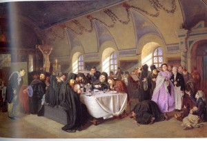 3. Vasily Perov, "Meal in a Monastery," 1865-1876