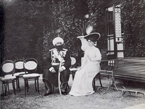 1. The empress Alexandra with the Emir of Bokhara at the Imperial Residence in the Crimea, 1909