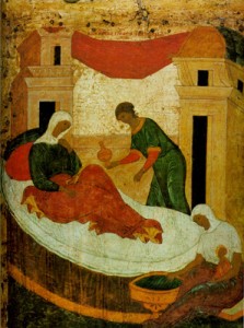 9. Workshop of Dionisy, The Birth of Elevferiy-Alexey, panel, 1480-1490
