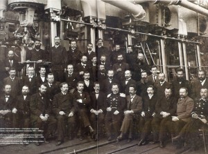 18. Engineers and Workers at the Sormovo Factory, with Representatives from the Military, on Production of the Engine for the Cruiser Ochakov, 1901-1902