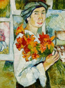 1. Natalia Goncharova, "Self-Portrait with Yellow Lilies," 1907