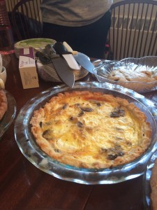 mushroom, onion, and goat cheese quiche