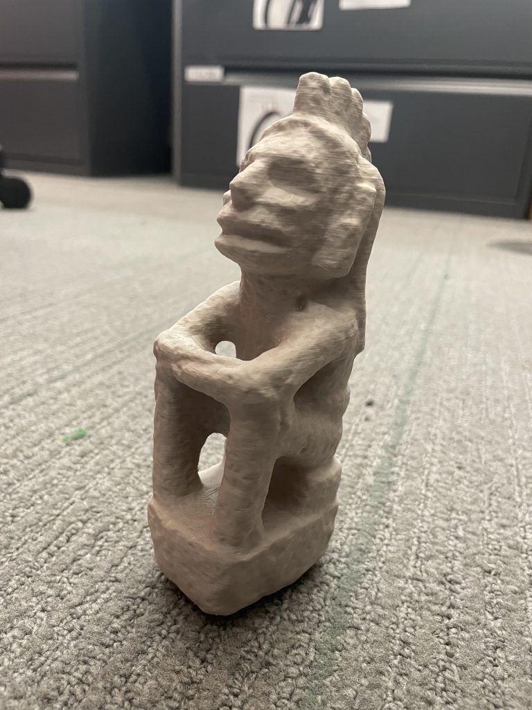 Leah Williams 3D printed this using clay filament for Dr. Beatriz Cortez.