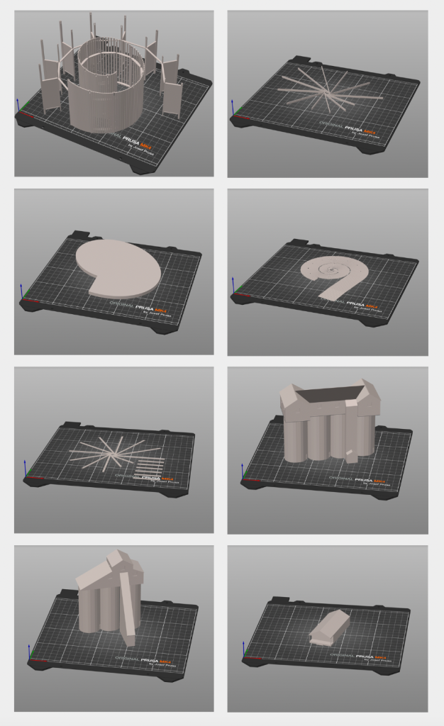 The models I would print. From top left to bottom right: A1, A2, A3, A4, A5, S1, S2, B1.
