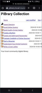 screenshot: accessing directories of open-licensed learning resources.