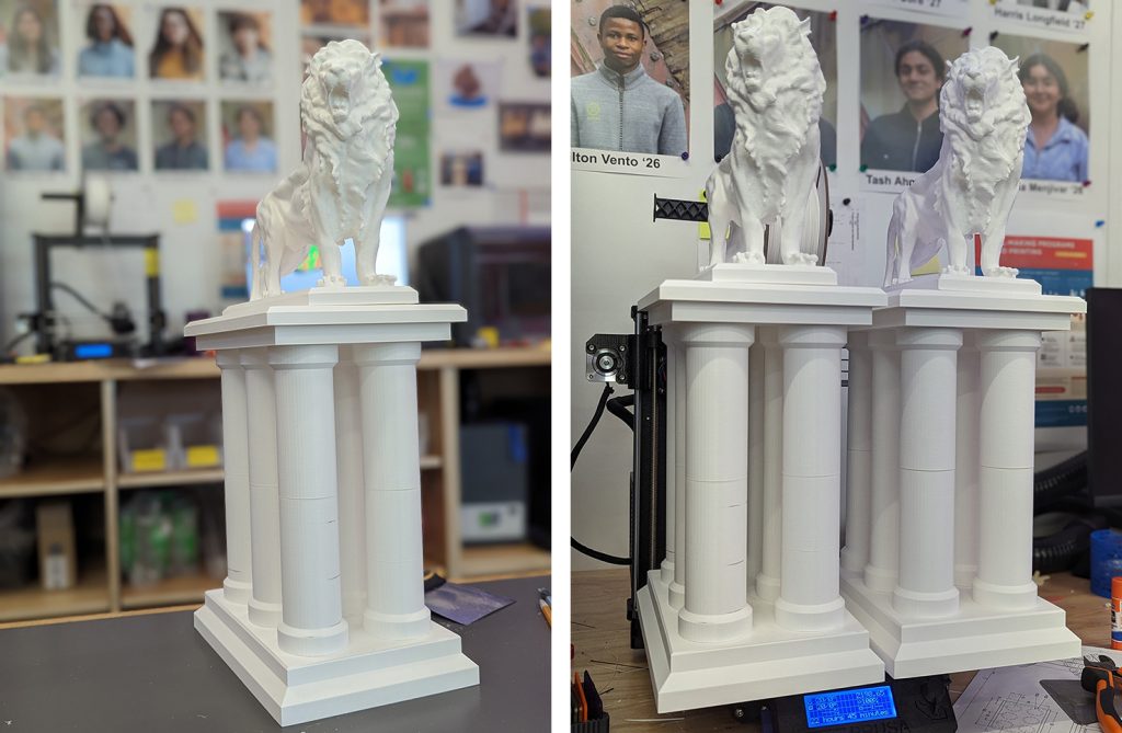 Left: first completed statue. Right: The second one is always easier and quicker.