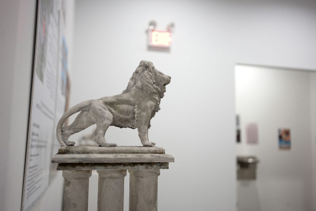 2024 Spring Big Art Show Exhibition. Lions standing as sentinels.