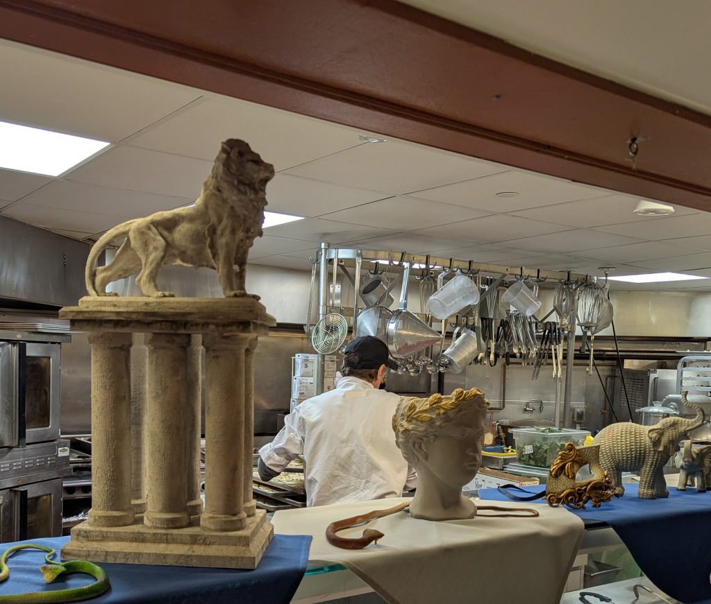 Brenda Aubin of Dining Services reached out to the Makerspace to include the lions in their Winter Carnival celebrations, complete with AV and slideshows for ambience. Dining Services rock!