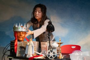 Coco Zhang '26 acts in Jane Su's senior theater thesis Hamletmachine #2026