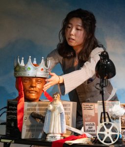 Coco Zhang '26 acts in Jane Su's senior theater thesis Hamletmachine #2026