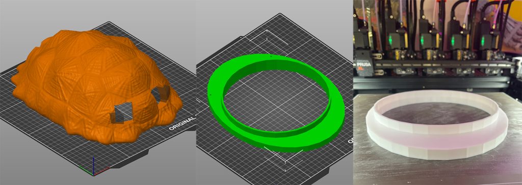 3D modeling work with Blender software created exactly matching top and bottom parts that securely hold the arms in place.