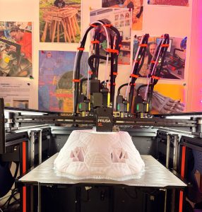 Printing a tortoiseshell replica using the Prusa XL 3D printer to make a fully vegan lyre—no tortoises or cows harmed!