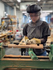 Jason Mativi, Senior Science Center Shop Engineer, and David Keiser-Clark were both huge resources who together helped me learn how to safely use the wood lathe and disc sander.