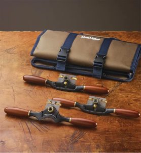 Lee Valley spokeshaves set: flat, round, and concave.