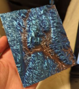 3D print of Williamstown and the Berkshires made with multi-colored filament, 2x vertical exaggeration