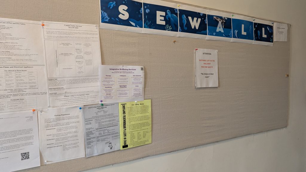 Sewall bulletin board: rehabilitated condition