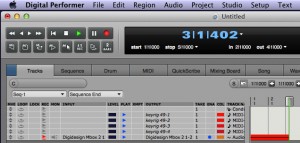 Recording in Digital Performer.