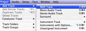 Adding MIDI tracks.
