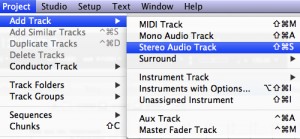 Create a new Stereo Audio Track.