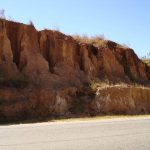 lavaka erosion in roadcut