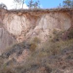 Recent wall fall forms overhang in active lavaka