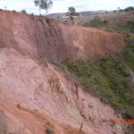 Recent wallfall exposes fresh saprolite and also deposits of older
