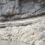 Onlap of Cambrian marine deposits onto Precambrian granite basement.