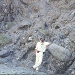 Debris flows. Salton sea area. Giant boulder in diamictite.
