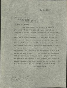 Letter to John Wright on May 14, 1925