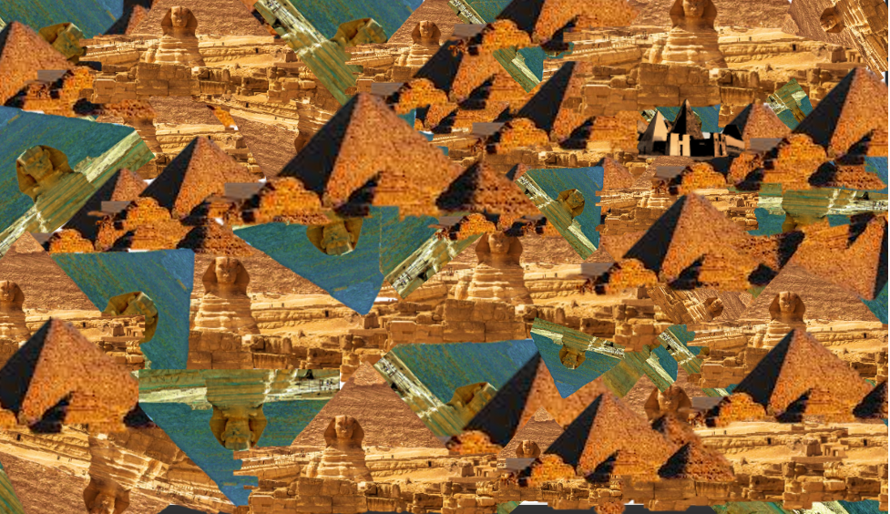 A take on Where's Waldo with the goal to find the Nubian pyramids among the better known Egyptian Pyramids. This series of three postcards has three different levels of Nubia, ultimately highlighting the erasure of Nubian culture 