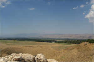 A view of the unexcavated part of the lower city of Hazor from an Iron Age defense tower at the edge of the upper city. I couldn’t resist the impulse to include a panoramic shot among these photos!